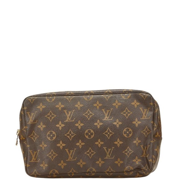 Louis Vuitton Monogram True Toilet 28 Second Bag/Clutch Bag M47522 Brown Leat... - Picture 1 of 8